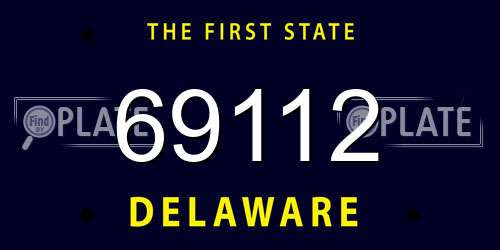 69112 Delaware License Plate
