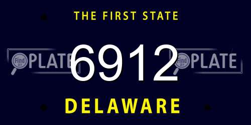 6912 Delaware License Plate