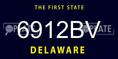 6912BV Delaware License Plate