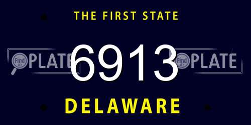 6913 Delaware License Plate