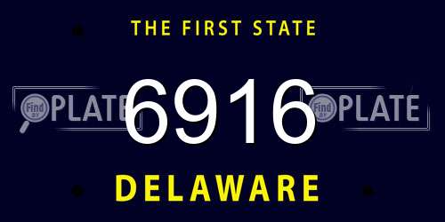 6916 Delaware License Plate