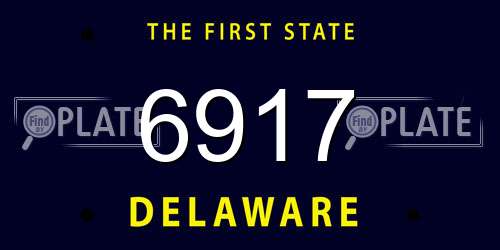 6917 Delaware License Plate