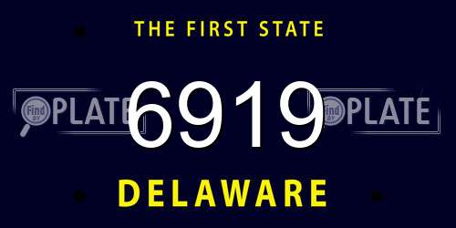 6919 Delaware License Plate
