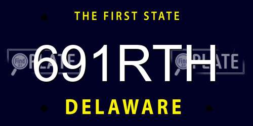 691RTH Delaware License Plate