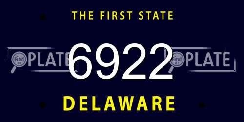 6922 Delaware License Plate