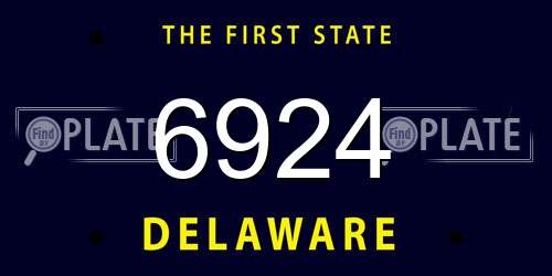 6924 Delaware License Plate