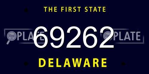 69262 Delaware License Plate