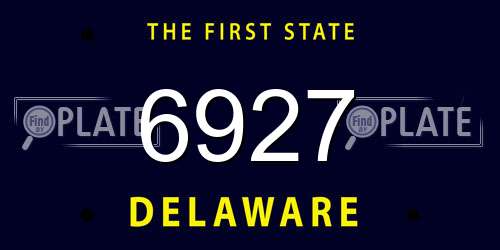 6927 Delaware License Plate
