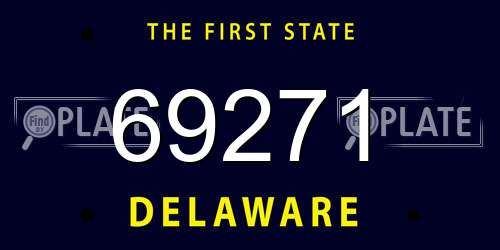 69271 Delaware License Plate