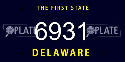 6931 Delaware License Plate