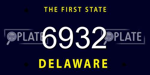 6932 Delaware License Plate