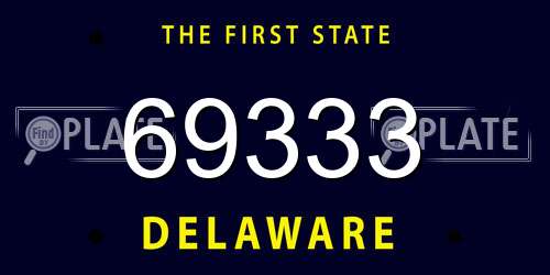 69333 Delaware License Plate