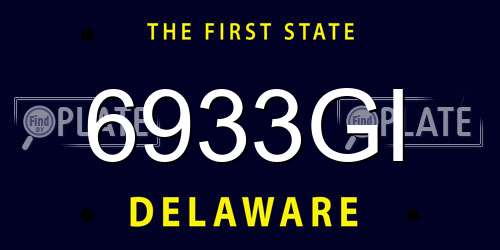 6933GI Delaware License Plate