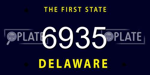 6935 Delaware License Plate