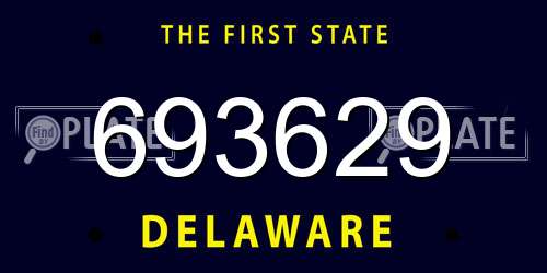 693629 Delaware License Plate