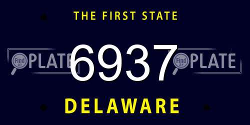 6937 Delaware License Plate