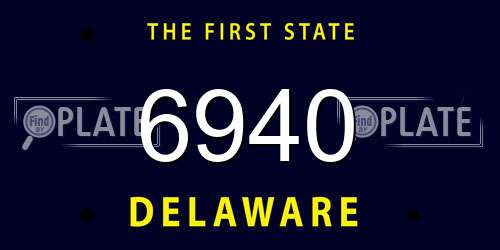 6940 Delaware License Plate