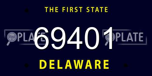 69401 Delaware License Plate