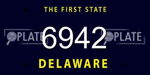 6942 Delaware License Plate
