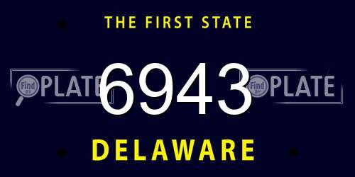 6943 Delaware License Plate