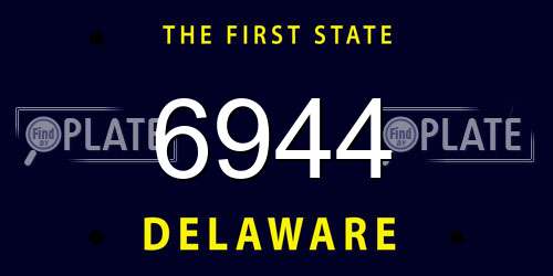 6944 Delaware License Plate