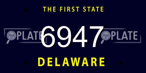 6947 Delaware License Plate