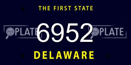 6952 Delaware License Plate