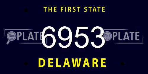 6953 Delaware License Plate