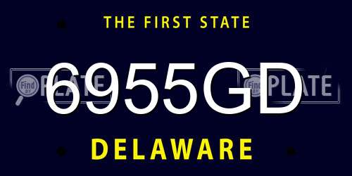 6955GD Delaware License Plate