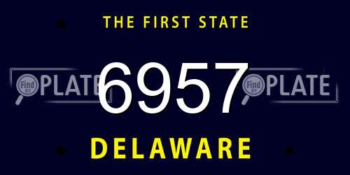 6957 Delaware License Plate