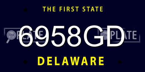 6958GD Delaware License Plate