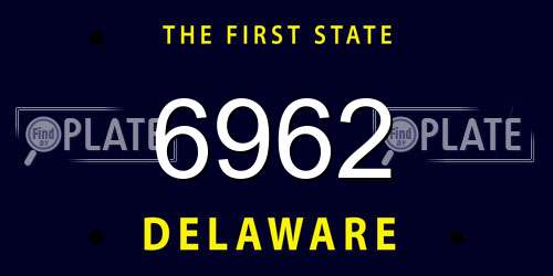 6962 Delaware License Plate