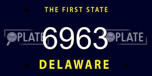 6963 Delaware License Plate