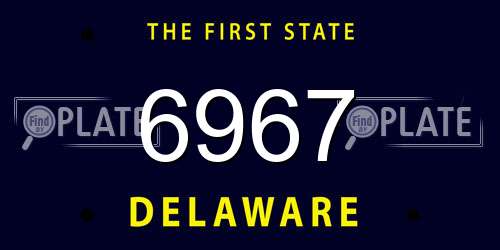 6967 Delaware License Plate