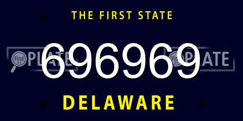 696969 Delaware License Plate