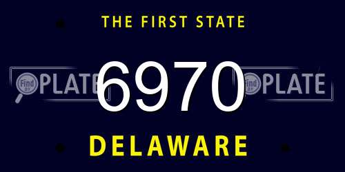 6970 Delaware License Plate