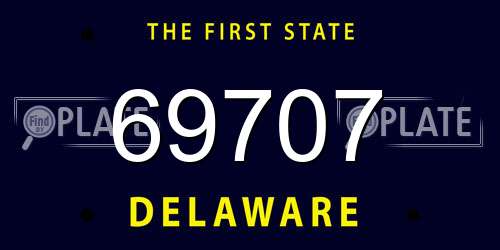 69707 Delaware License Plate