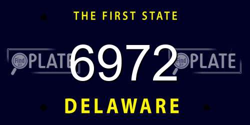 6972 Delaware License Plate