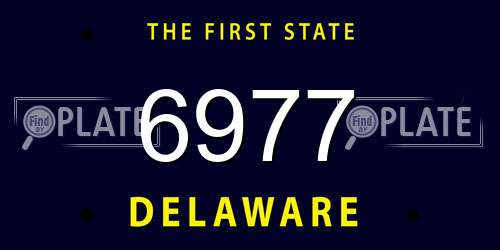 6977 Delaware License Plate