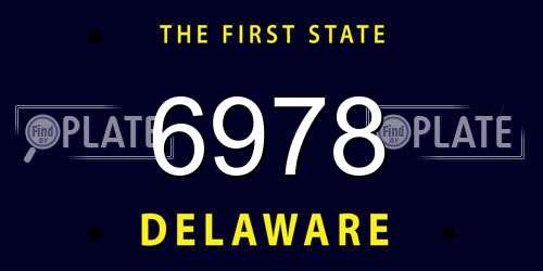 6978 Delaware License Plate