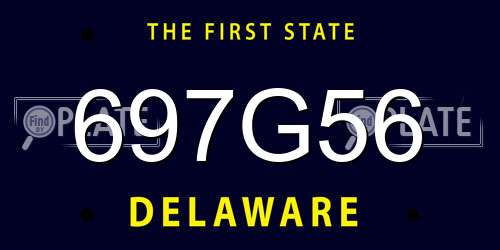 697G56 Delaware License Plate