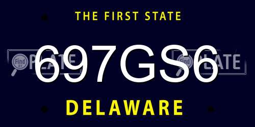 697GS6 Delaware License Plate