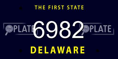 6982 Delaware License Plate