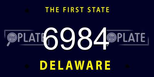 6984 Delaware License Plate