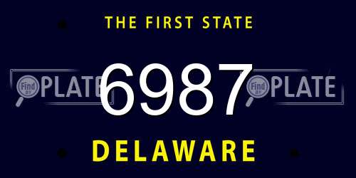 6987 Delaware License Plate