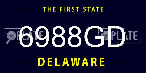 6988GD Delaware License Plate