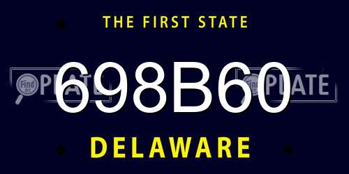 698B60 Delaware License Plate