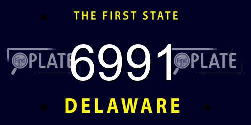 6991 Delaware License Plate