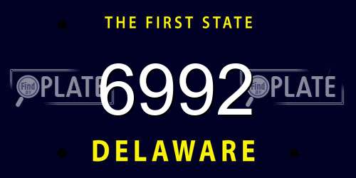 6992 Delaware License Plate
