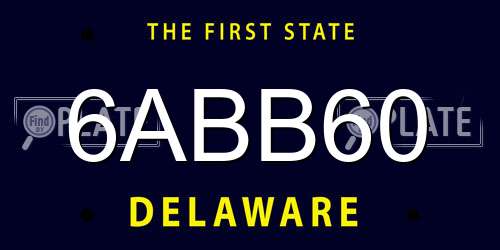 6ABB60 Delaware License Plate
